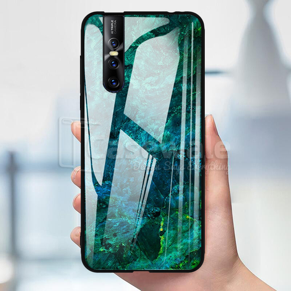 Luxury Artistic Marble Glass Case for Vivo V15 Pro