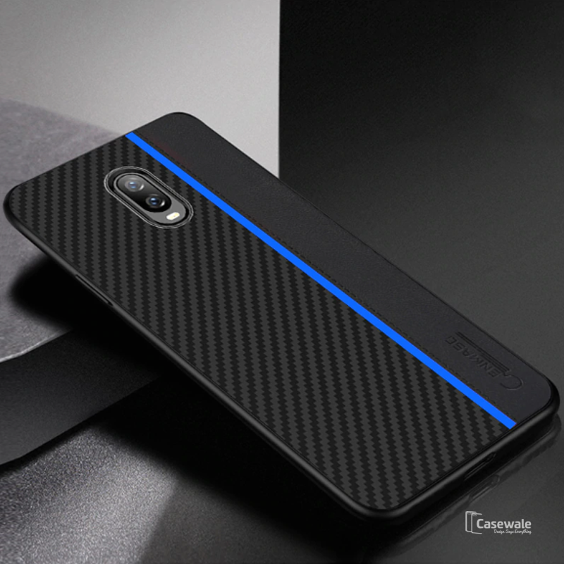 Original CENMASO Carbon Fiber PU Leather Case For OnePlus 6 / 6T