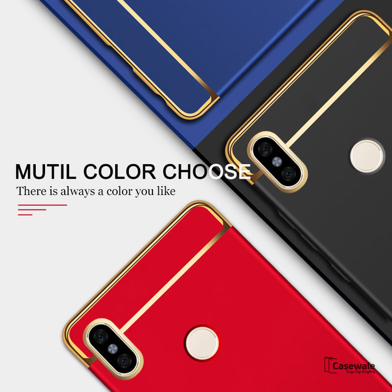 Luxury Electroplating 3 in 1 Case for Redmi Note 6 Pro
