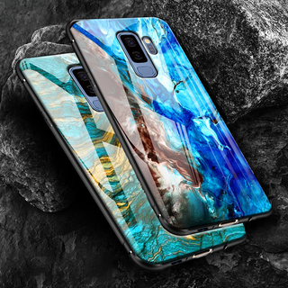 Luxury Artistic Marble Glass Case for Galaxy S9 / S9 Plus
