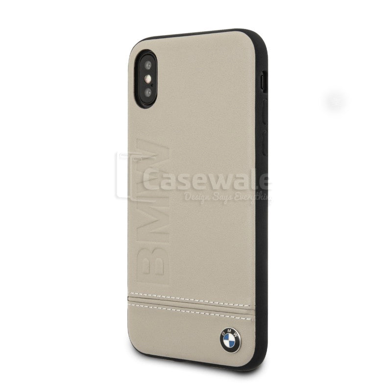BMW Genuine Leather Case With Logo Imprint For iPhone X