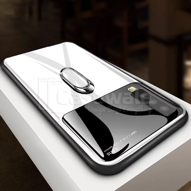 Luxury Mirror Effect Ring Bracket Phone Case for Galaxy A50