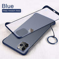Luxury Frameless Semi Transparent Ring Finger Case for iPhone 11 Series