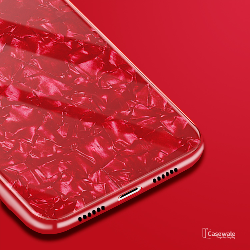 Luxury Marble Pattern Tempered Glass Case for Redmi Y2