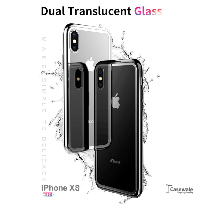 Luxury Crome Series 9H Glass Case for Apple iPhone XS