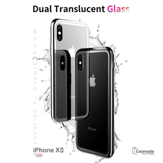 Luxury Crome Series 9H Glass Case for Apple iPhone XS