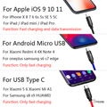 Baseus 3 in 1 Micro USB Type C Charger Cable for iPhone Samsung