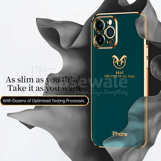 iPhone 12 Series Shiny Goat Design Electroplating Glass Case