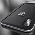 Ferrari Aluminium V Stripe Genuine Leather Case for iPhone XS