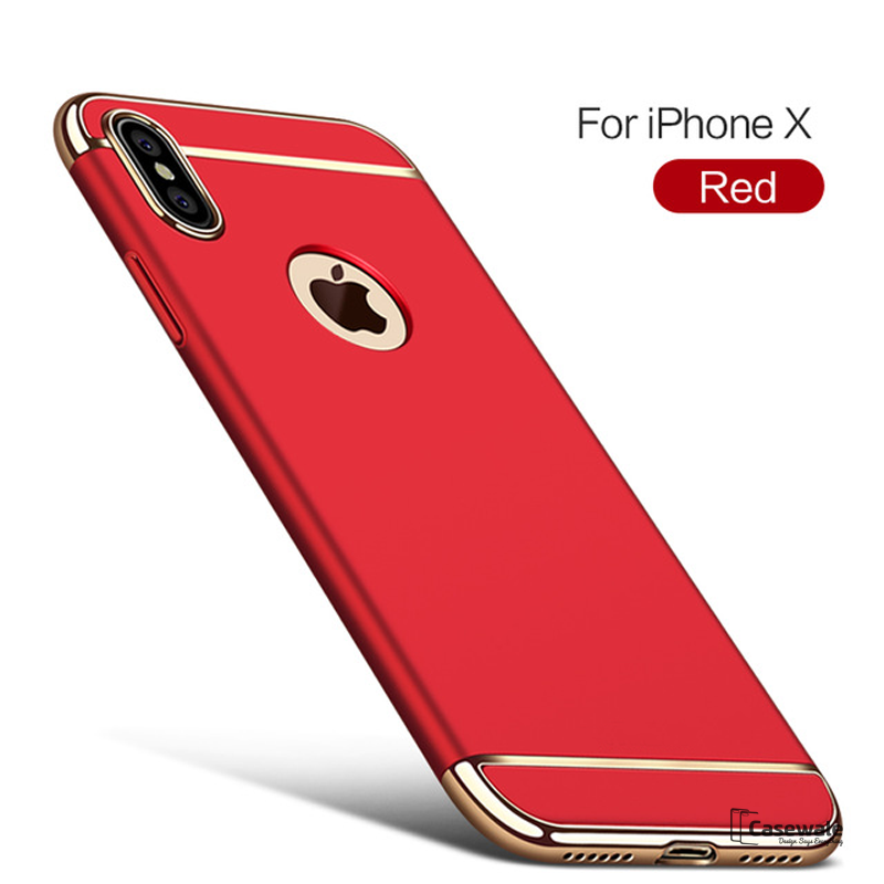Luxury Electroplating 3 in 1 Case for iPhone X