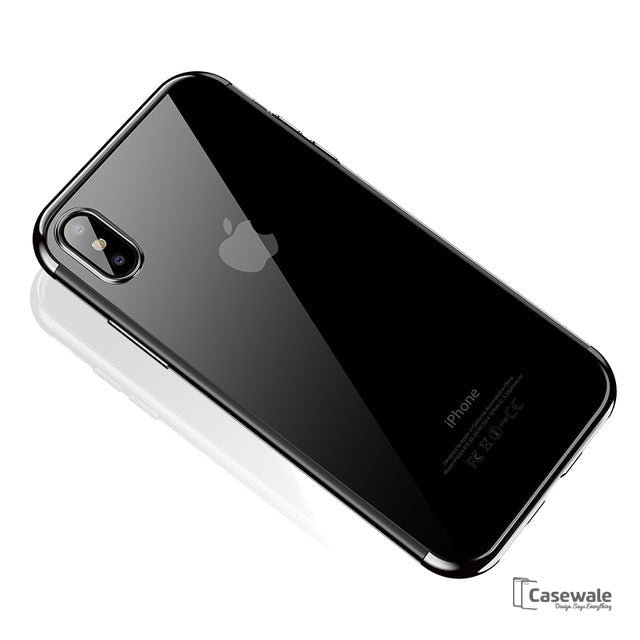iPhone X High-end Fashion Transparent Plated Mobile Phone Case