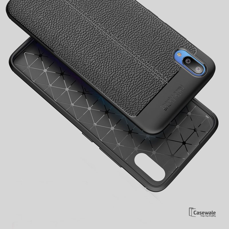 Luxury Auto Focus Leather Texture Case For Vivo V11 Pro