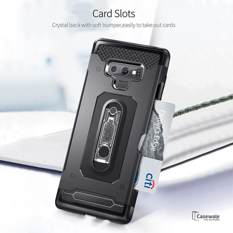 Luxury Armor Hard Card Slot Case For Galaxy Note 9