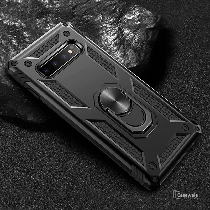 Luxury Armor Car Holder Ring Soft Case for Galaxy S10/ S10 Plus