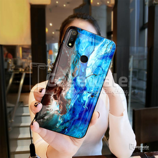 Luxury Artistic Marble Glass Case for Oppo Realme 3 Pro