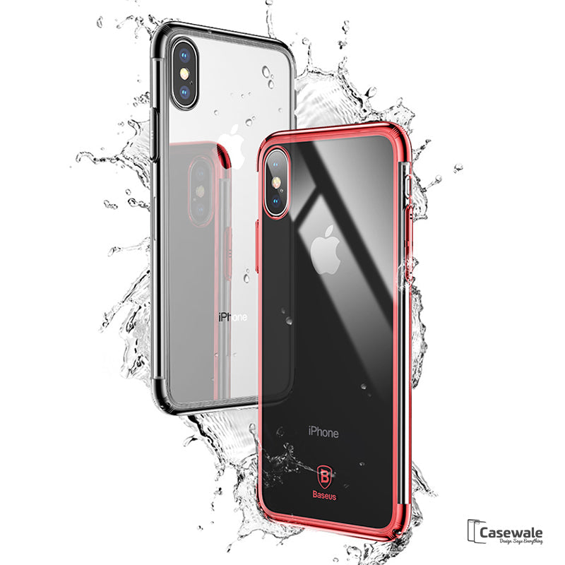 iPhone X Luxury Plating Hard Plastic Transparent Case [New Edition]