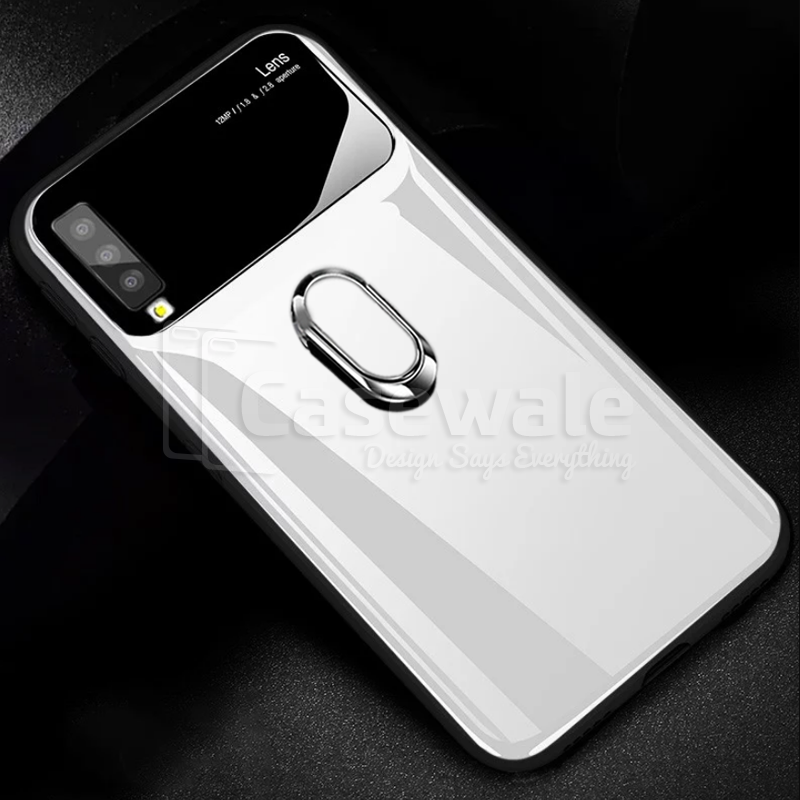 Luxury Mirror Effect Ring Bracket Phone Case for Galaxy A50