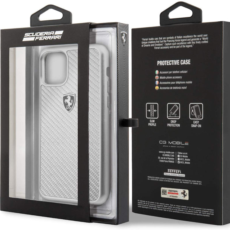 Ferrari Heritage Real Carbon Fiber Hard Case for iPhone 11 Series