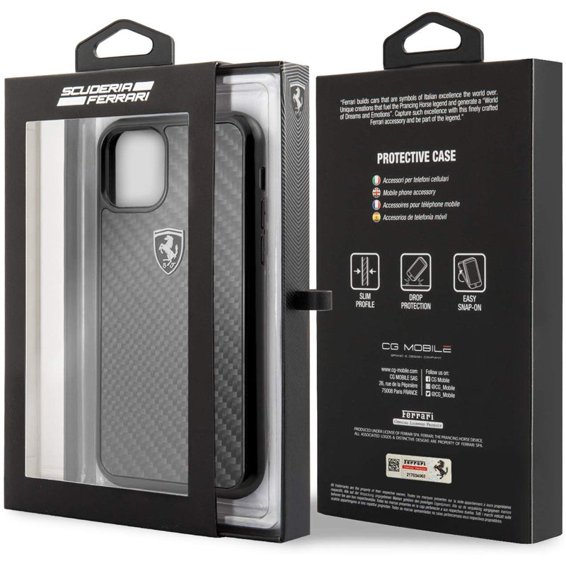Ferrari Heritage Real Carbon Fiber Hard Case for iPhone 11 Series