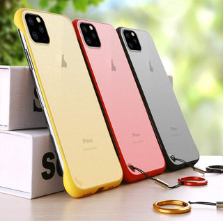 Luxury Frameless Semi Transparent Ring Finger Case for iPhone 11 Series