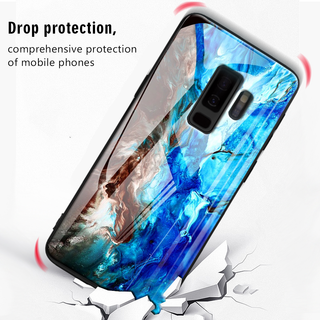 Luxury Artistic Marble Glass Case for Galaxy S9 / S9 Plus