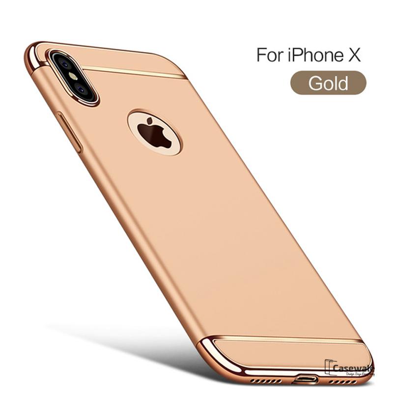 Luxury Electroplating 3 in 1 Case for iPhone X