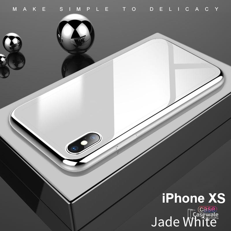 Luxury Crome Series 9H Glass Case for Apple iPhone XS