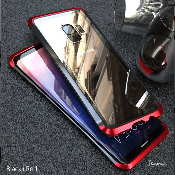 Luxury Metal Aluminum Tempered Glass Case for Galaxy S9/ S9 Plus