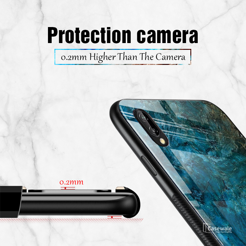 Luxury Aqua Green Pattern Glass Case for Vivo V11 Pro