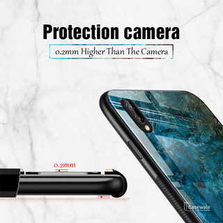 Luxury Aqua Green Pattern Glass Case for Vivo V11 Pro
