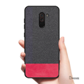 Dual Color Leather + Natural Cloth Texture Case For Mi Poco F1