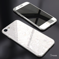 Marble Magnetic Auto-fit Tempered Glass Case for iPhone 6, 7, 8