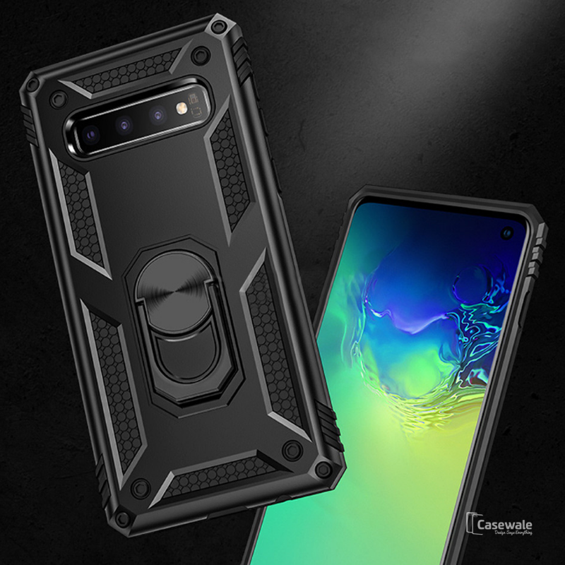 Luxury Armor Car Holder Ring Soft Case for Galaxy S10/ S10 Plus