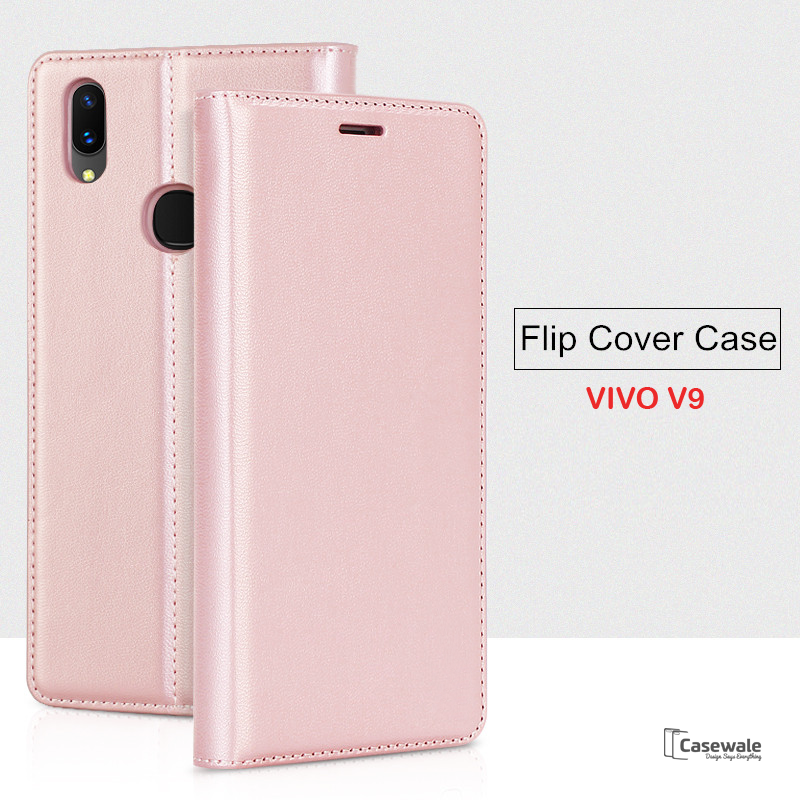 Luxury Flip Leather Wallet Case For Vivo V9
