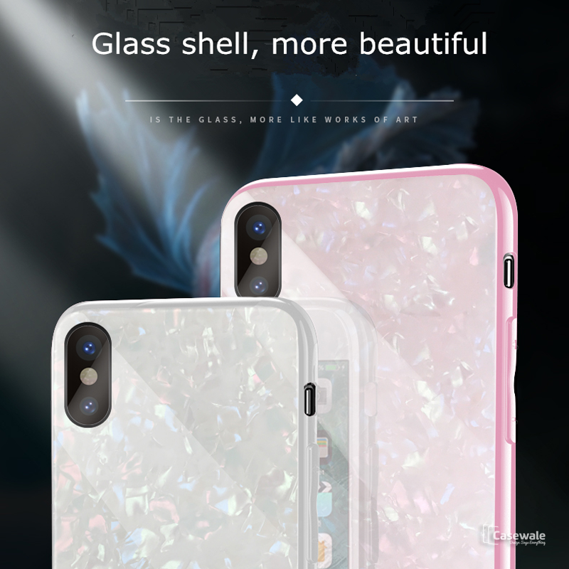 Luxury Marble Pattern Tempered Glass Case For iPhone XS