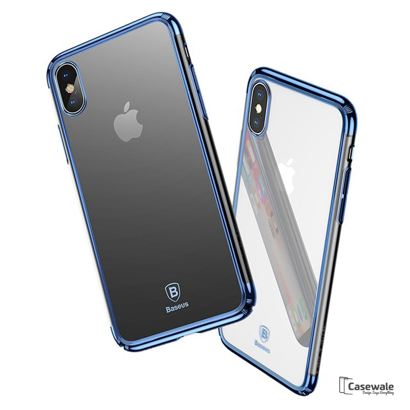 iPhone X Luxury Plating Hard Plastic Transparent Case [New Edition]