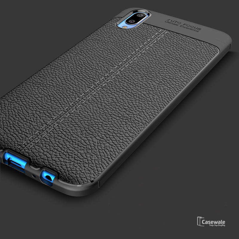 Luxury Auto Focus Leather Texture Case For Vivo V11 Pro