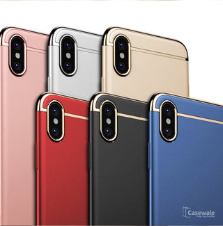 Luxury Gold Plating 3 in 1 Hard Case for Apple iPhone X