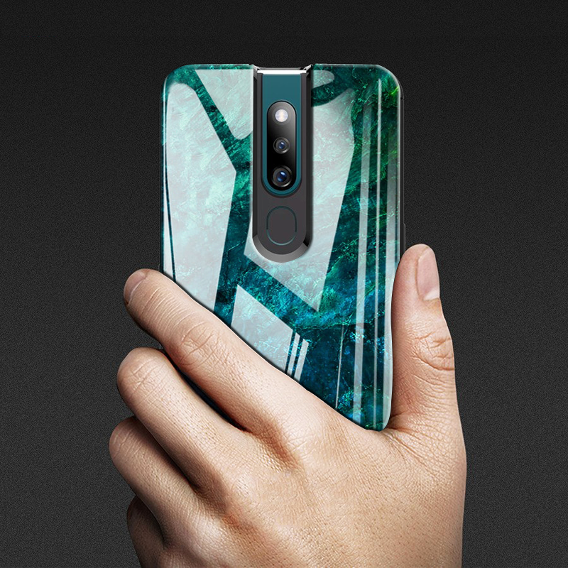 Luxury Artistic Marble Glass Case for Oppo F11 Pro