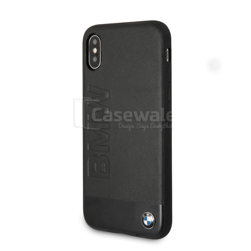 BMW Genuine Leather Case With Logo Imprint For iPhone XS