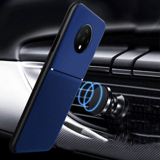 IQS Design Soft Leather Texture Case with Magnetic Car Vent For Oneplus 7T / 7T Pro