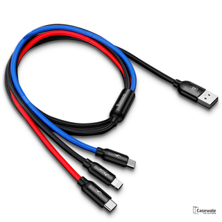 Baseus 3 in 1 Micro USB Type C Charger Cable for iPhone Samsung