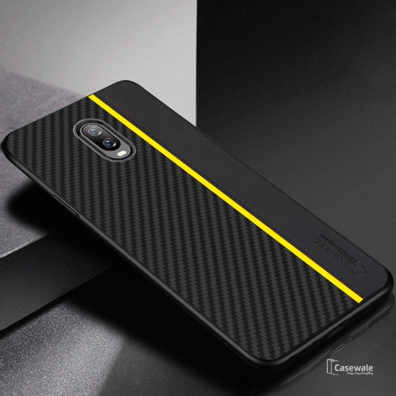 Original CENMASO Carbon Fiber PU Leather Case For OnePlus 6 / 6T
