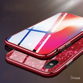 Magnetic Marble Auto-fit Tempered Glass Case for iPhone XS