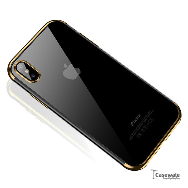 iPhone X High-end Fashion Transparent Plated Mobile Phone Case