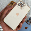 iPhone 13 Series Glass Case with Golden Edges