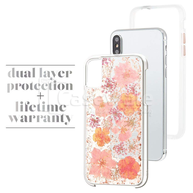 Original Flash Foil Petals Genuine Flower Case for iPhone XS