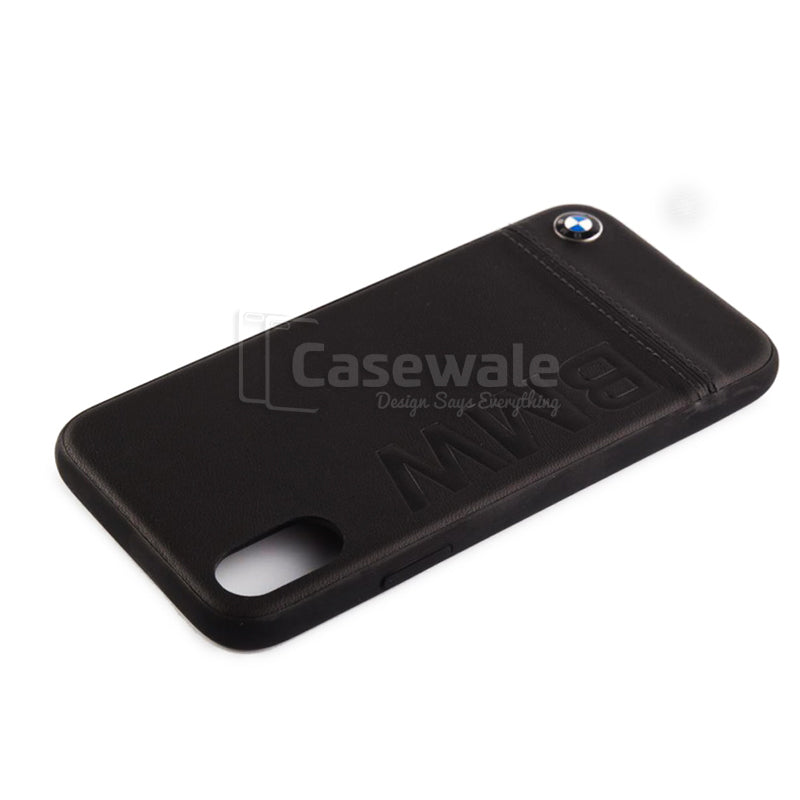 BMW Genuine Leather Case With Logo Imprint For iPhone X