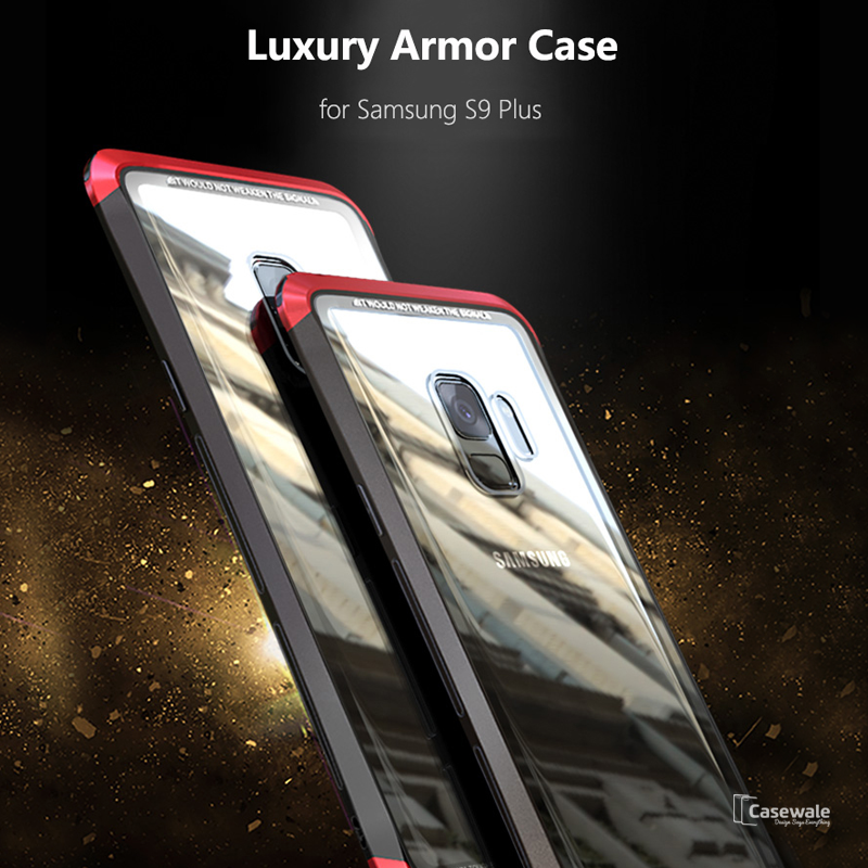 Luxury Metal Aluminum Tempered Glass Case for Galaxy S9/ S9 Plus