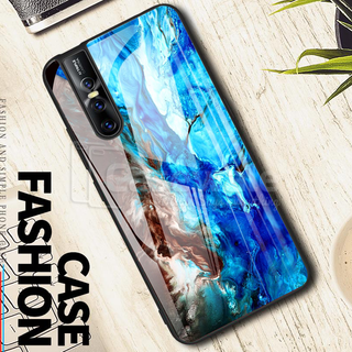Luxury Artistic Marble Glass Case for Vivo V15 Pro